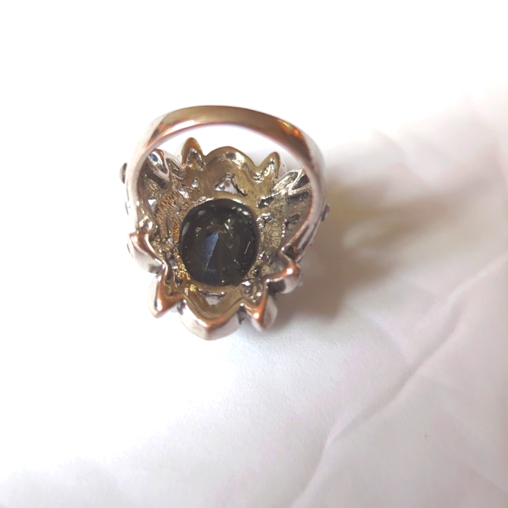 Black Spinel Rhodium over silver ring - Picture 3 of 4
